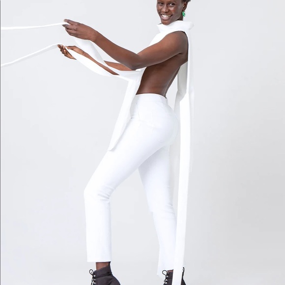 NWT Spanx Size Petite Small Silver Lining Slim Straight Leg Pant in White - Picture 3 of 5